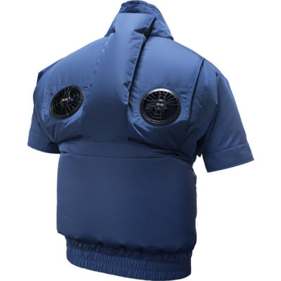 空調服 エレファン 半袖タチエリ EK3630 ダークブルー M デバイス選択可】エレファン EK3630 空調服™ ポリエステル半袖