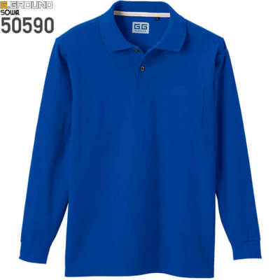 桑和 50590 長袖ポロシャツ［17SS］│G.GROUND（ジーグランド